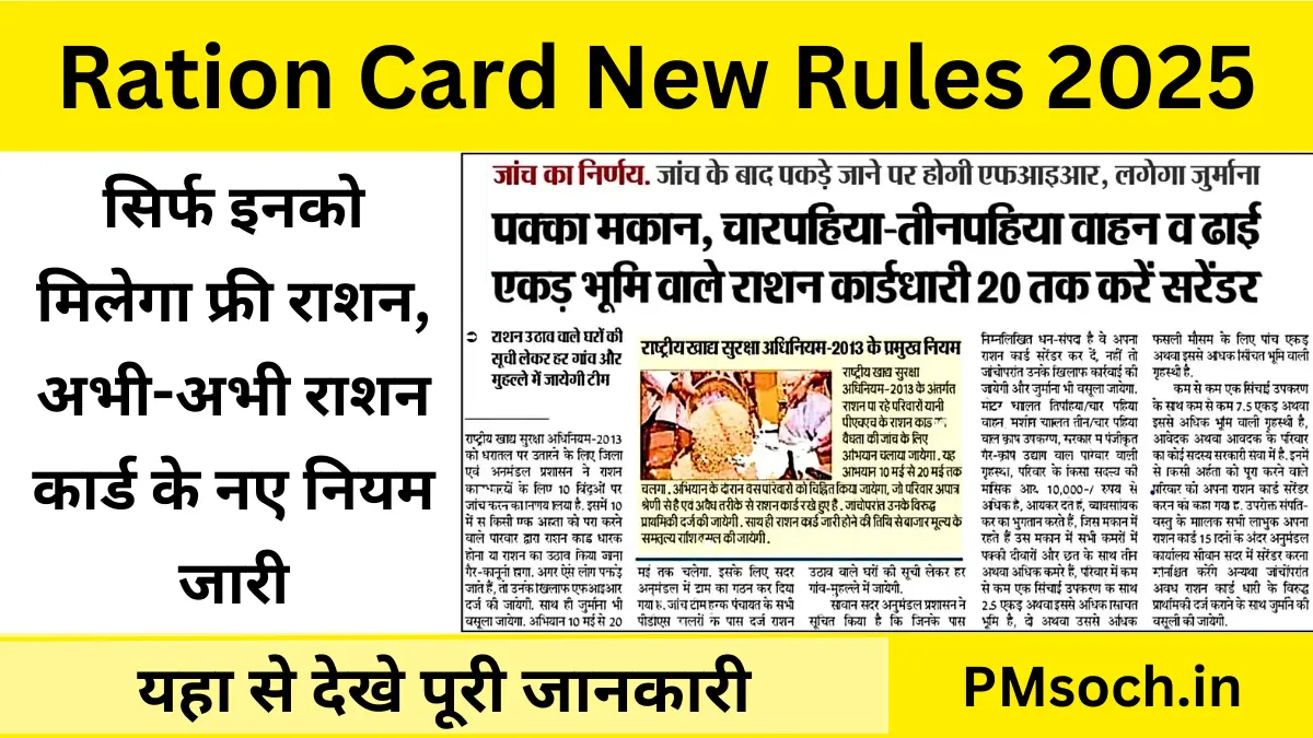 Ration Card New Rules 2025 in Hindi